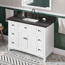 Jeffrey Alexander 48" White Savino Vanity Black Granite Vanity Top Undermount Rectangle Bowl VKITSAV48WHBGR