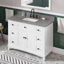 Jeffrey Alexander 48" White Savino Vanity Boulder Cultured Marble Vanity Top Undermount Rectangle Bowl VKITSAV48WHBOR