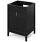 Jeffrey Alexander 24" Black Theodora with Steel Grey Cultured Marble Vanity Top