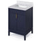 Jeffrey Alexander 24" Hale Blue Theodora with White Carrara Marble Vanity Top