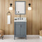 Jeffrey Alexander 24" Blue Steel Theodora with White Carrara Marble Vanity Top