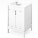 Jeffrey Alexander 24" White Theodora with Boulder Cultured Marble Vanity Top