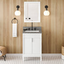 Jeffrey Alexander 24" White Theodora with Boulder Cultured Marble Vanity Top