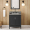 Jeffrey Alexander 30" Black Theodora with Boulder Cultured Marble Vanity Top