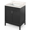 Jeffrey Alexander 30" Black Theodora with Calacatta Vienna Quartz Vanity Top