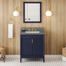 Jeffrey Alexander 30" Hale Blue Theodora with Boulder Cultured Marble Vanity Top