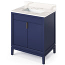 Jeffrey Alexander 30" Hale Blue Theodora with Calacatta Vienna Quartz Vanity Top Rectangle Bowl