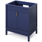 Jeffrey Alexander 30" Hale Blue Theodora with Steel Grey Cultured Marble Vanity Top