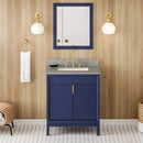 Jeffrey Alexander 30" Hale Blue Theodora with Steel Grey Cultured Marble Vanity Top