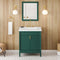 Jeffrey Alexander 30" Forest Green Theodora with Lavante Cultured Marble Vessel Vanity Top