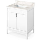 Jeffrey Alexander 30" White Theodora with Calacatta Vienna Quartz Vanity Top