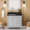 Jeffrey Alexander 36" Grey Theodora left offset with Black Granite Vanity Top