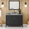 Jeffrey Alexander 48" Black Theodora with Steel Grey Cultured Marble Vanity Top Rectangle Bowl