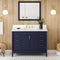 Jeffrey Alexander 48" Hale Blue Theodora with Calacatta Vienna Quartz Vanity Top Rectangle Bowl