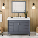 Jeffrey Alexander 48" Blue Steel Theodora with Lavante Cultured Marble Vessel Vanity Top