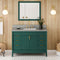 Jeffrey Alexander 48" Forest Green Theodora with Steel Grey Cultured Marble Vanity Top