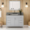 Jeffrey Alexander 48" Grey Theodora with Boulder Cultured Marble Vanity Top