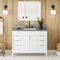 Jeffrey Alexander 48" White Theodora with Steel Grey Cultured Marble Vanity Top