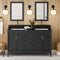 Jeffrey Alexander 60" Black Theodora Double bowl with Black Granite Vanity Top