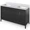 Jeffrey Alexander 60" Black Theodora Double bowl with White Carrara Marble Vanity Top