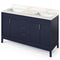 Jeffrey Alexander 60" Hale Blue Theodora Double bowl with Calacatta Vienna Quartz Vanity Top