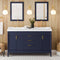 Jeffrey Alexander 60" Hale Blue Theodora Vanity Double bowl with Lavante Cultured Marble Vessel Vanity Top