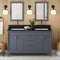 Jeffrey Alexander 60" Blue Steel Theodora Vanity Double bowl with Black Granite Vanity Top