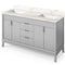 Jeffrey Alexander 60" Grey Theodora Vanity Double bowl with Calacatta Vienna Quartz Vanity Top