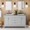 Jeffrey Alexander 60" Grey Theodora Vanity Double bowl with Steel Grey Cultured Marble Vanity Top