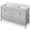 Jeffrey Alexander 60" Grey Theodora Double bowl with White Carrara Marble Vanity Top