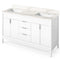 Jeffrey Alexander 60" White Theodora Vanity Double bowl with Calacatta Vienna Quartz Vanity Top