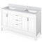 Jeffrey Alexander 60" White Theodora Double bowl with White Carrara Marble Vanity Top