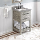 Jeffrey Alexander 24" Weathered Grey Wavecrest with Steel Grey Cultured Marble Vanity Top