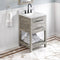 Jeffrey Alexander 24" Weathered Grey Wavecrest with White Carrara Marble Vanity Top