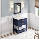 Jeffrey Alexander 30" Hale Blue Wavecrest Vanity White Carrara Marble Vanity Top Undermount Rectangle Bowl VKITWAV30BLWCR