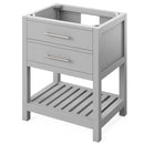 Jeffrey Alexander 30" Gray Wavecrest Vanity White Carrara Marble Vanity Top Undermount Rectangle Bowl VKITWAV30GRWCR