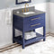 Jeffrey Alexander 36" Hale Blue Wavecrest Vanity Boulder Cultured Marble Vanity Top Undermount Rectangle Bowl VKITWAV36BLBOR