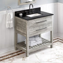 Jeffrey Alexander 36" Weathered Grey Wavecrest with Black Granite Vanity Top