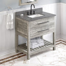 Jeffrey Alexander 36" Weathered Grey Wavecrest with Boulder Cultured Marble Vanity Top