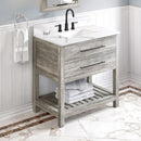 Jeffrey Alexander 36" Weathered Grey Wavecrest with Calacatta Vienna Quartz Vanity Top