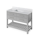 Jeffrey Alexander 48" Gray Wavecrest Vanity White Carrara Marble Vanity Top Undermount Rectangle Bowl VKITWAV48GRWCR