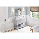 Jeffrey Alexander 48" Gray Wavecrest Vanity White Carrara Marble Vanity Top Undermount Rectangle Bowl VKITWAV48GRWCR