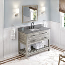 Jeffrey Alexander 48" Weathered Grey Wavecrest with Boulder Cultured Marble Vanity Top