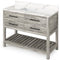 Jeffrey Alexander 48" Weathered Grey Wavecrest with Calacatta Vienna Quartz Vanity Top