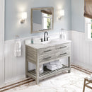 Jeffrey Alexander 48" Weathered Grey Wavecrest with Calacatta Vienna Quartz Vanity Top