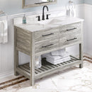 Jeffrey Alexander 48" Weathered Grey Wavecrest with Calacatta Vienna Quartz Vanity Top