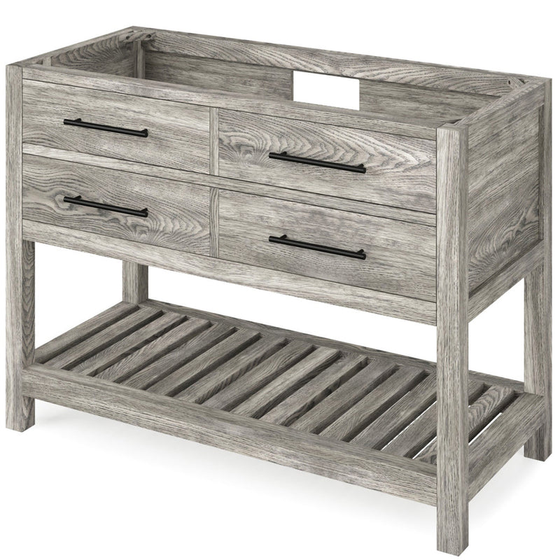 Jeffrey Alexander 48" Weathered Grey Wavecrest with Lavante Cultured Marble Vessel Vanity Top