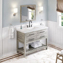 Jeffrey Alexander 48" Weathered Grey Wavecrest with Lavante Cultured Marble Vessel Vanity Top