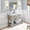 Jeffrey Alexander 48" Weathered Grey Wavecrest with White Carrara Marble Vanity Top