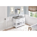 Jeffrey Alexander 48" White Wavecrest Vanity Steel Gray Cultured Marble Vanity Top Undermount Rectangle Bowl VKITWAV48WHSGR